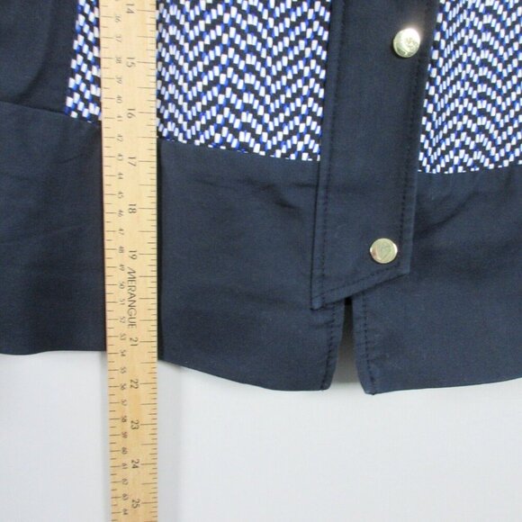 Club Monaco Tweed Blazer Jacket Women 6 Navy Old Money Office Siren Career 530 - Picture 8 of 9